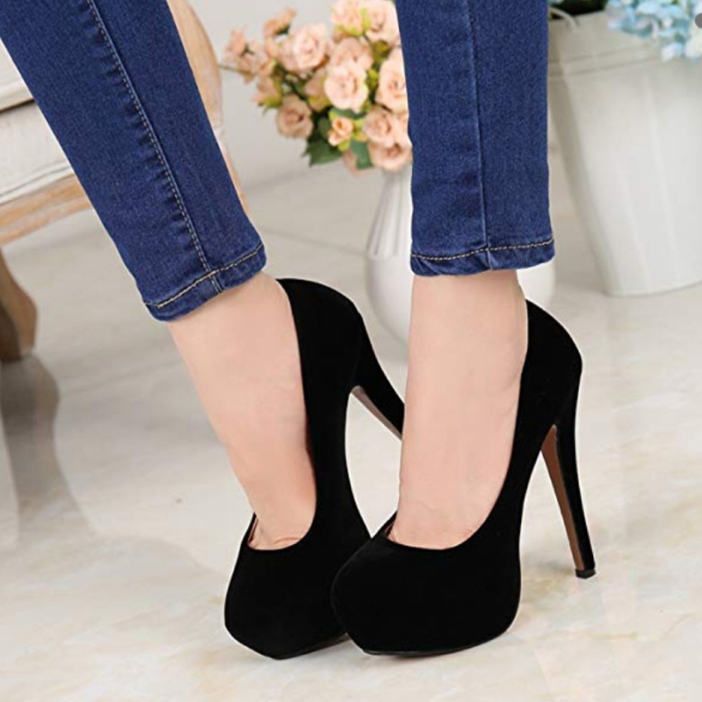 Black Platform Stilettos NWOT